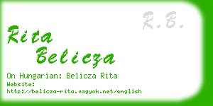 rita belicza business card